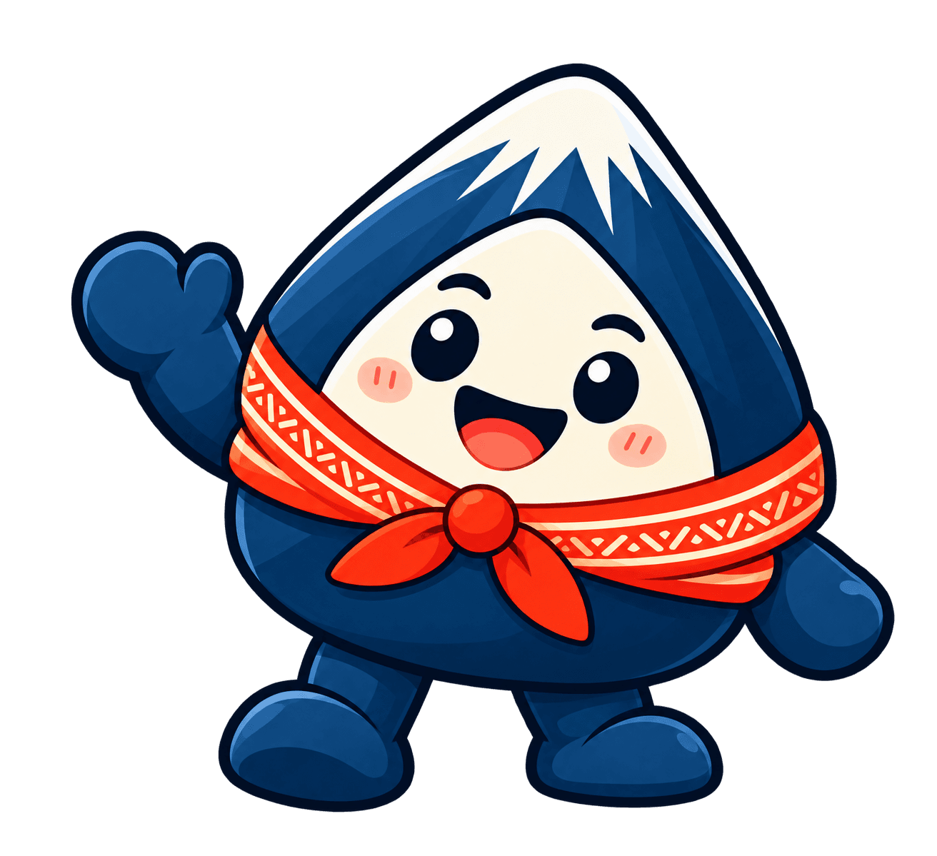 Taramon the Mayon mascot waving hello, wearing a red Bicol-style scarf.
